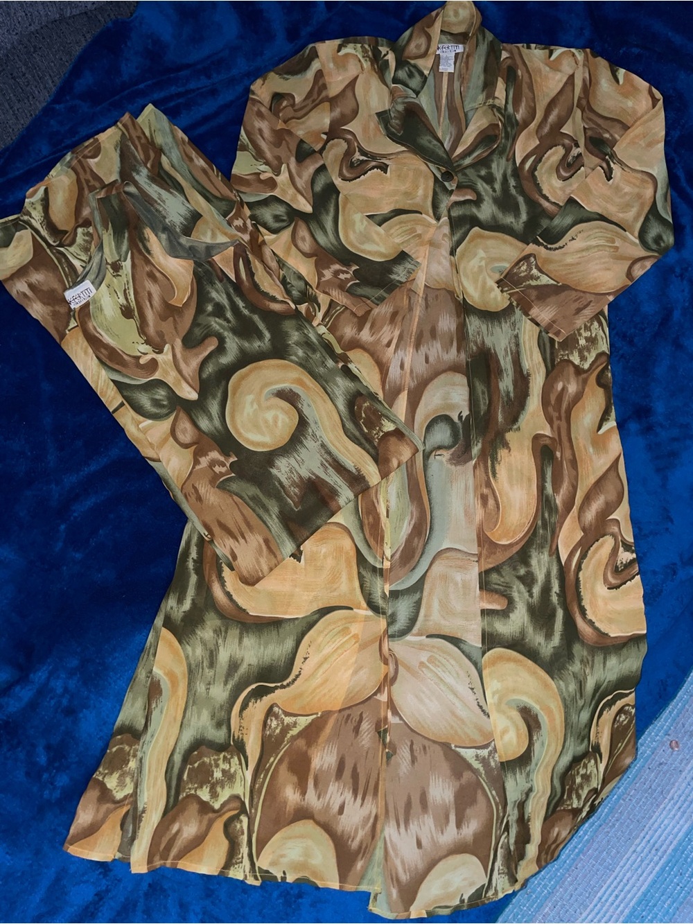 Abstract Swirl Print Dress and Jacket Set